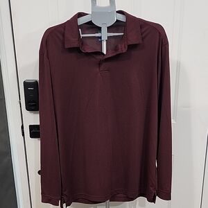 Men's Burgundy Long Sleeve Pro Tour Cool Play Size XL